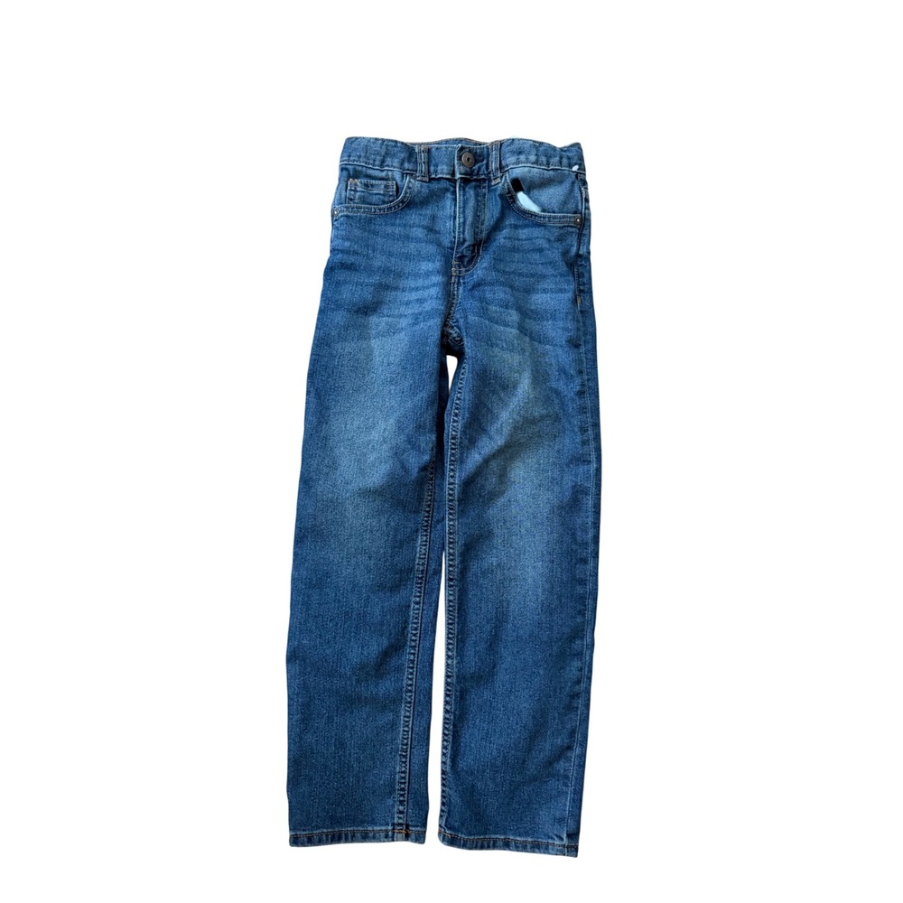 OshKosh Bgosh Boys Straight Leg Jeans Blue Medium Wash Size 8S Adjustable Waist